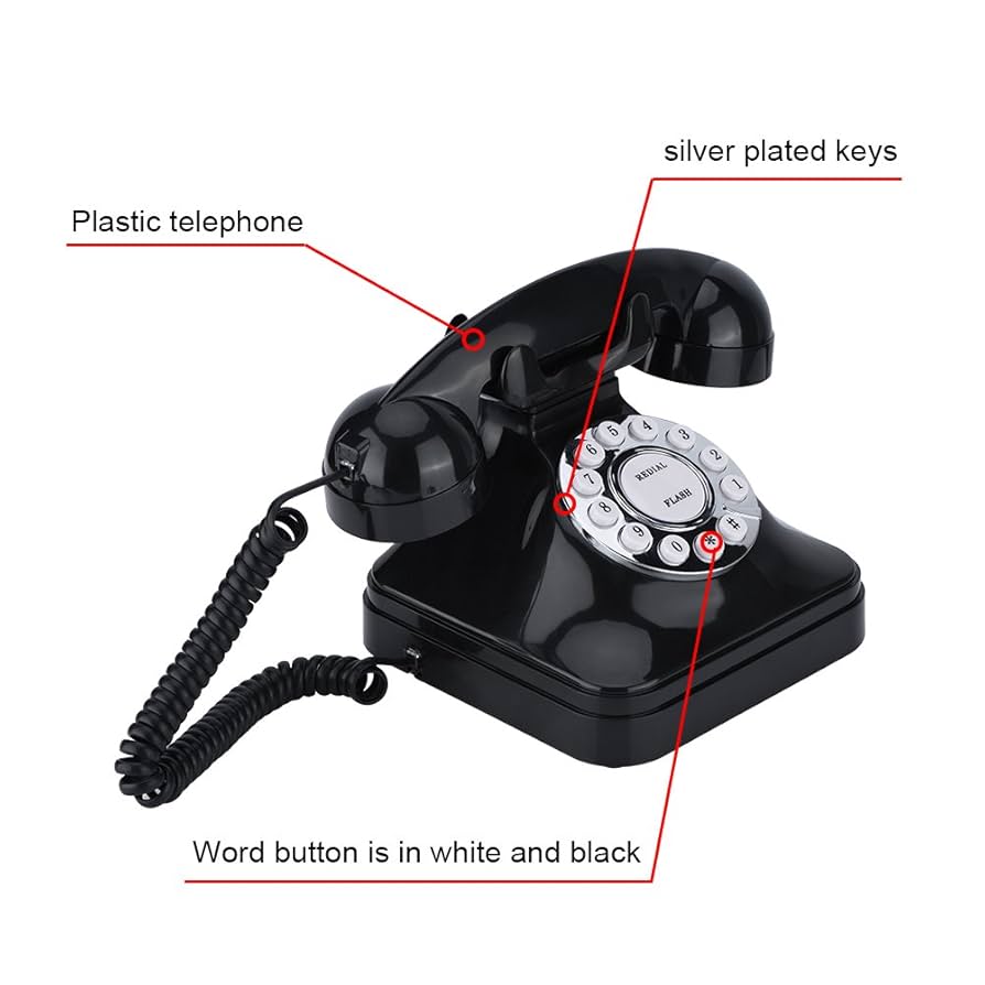 (未使用･未開封品)Richer-R 電話機 レトロ電話 WX-3011ヴィンテージ 多機能ワンラインオペレーション 伝統的なベルリング 自宅電話 ワイヤー固定電話ブラック 61CdnIM0+zL._UF894,1000_QL80_.jpg
